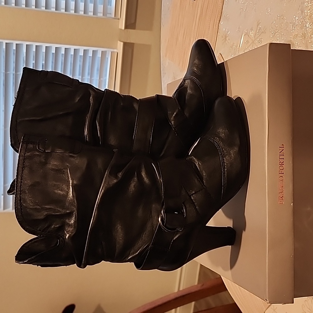 Franco Fortini black leather WNS boots size 7 M